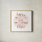 Girl Power II You Got This by Jenaya Jackson. Shown in a natural wood glass frame for a timeless modern aesthetic. Available as an archival giclee rolled canvas, fine art paper, or poster print. SKU 37494a.