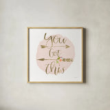 Girl Power II You Got This Bright by Jenaya Jackson. Shown in a natural wood glass frame for a timeless modern aesthetic. Available as an archival giclee rolled canvas, fine art paper, or poster print. SKU 42883a.