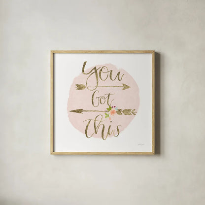 Girl Power II You Got This Bright by Jenaya Jackson. Shown in a natural wood glass frame for a timeless modern aesthetic. Available as an archival giclee rolled canvas, fine art paper, or poster print. SKU 42883a.