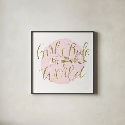 Girl Power III by Jenaya Jackson. Shown in a sleek black glass frame for a contemporary gallery look. Available as an archival giclee rolled canvas, fine art paper, or poster print. SKU 34606a.
