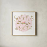 Girl Power III v2 by Jenaya Jackson. Shown in a natural wood glass frame for a timeless modern aesthetic. Available as an archival giclee rolled canvas, fine art paper, or poster print. SKU 37495a.