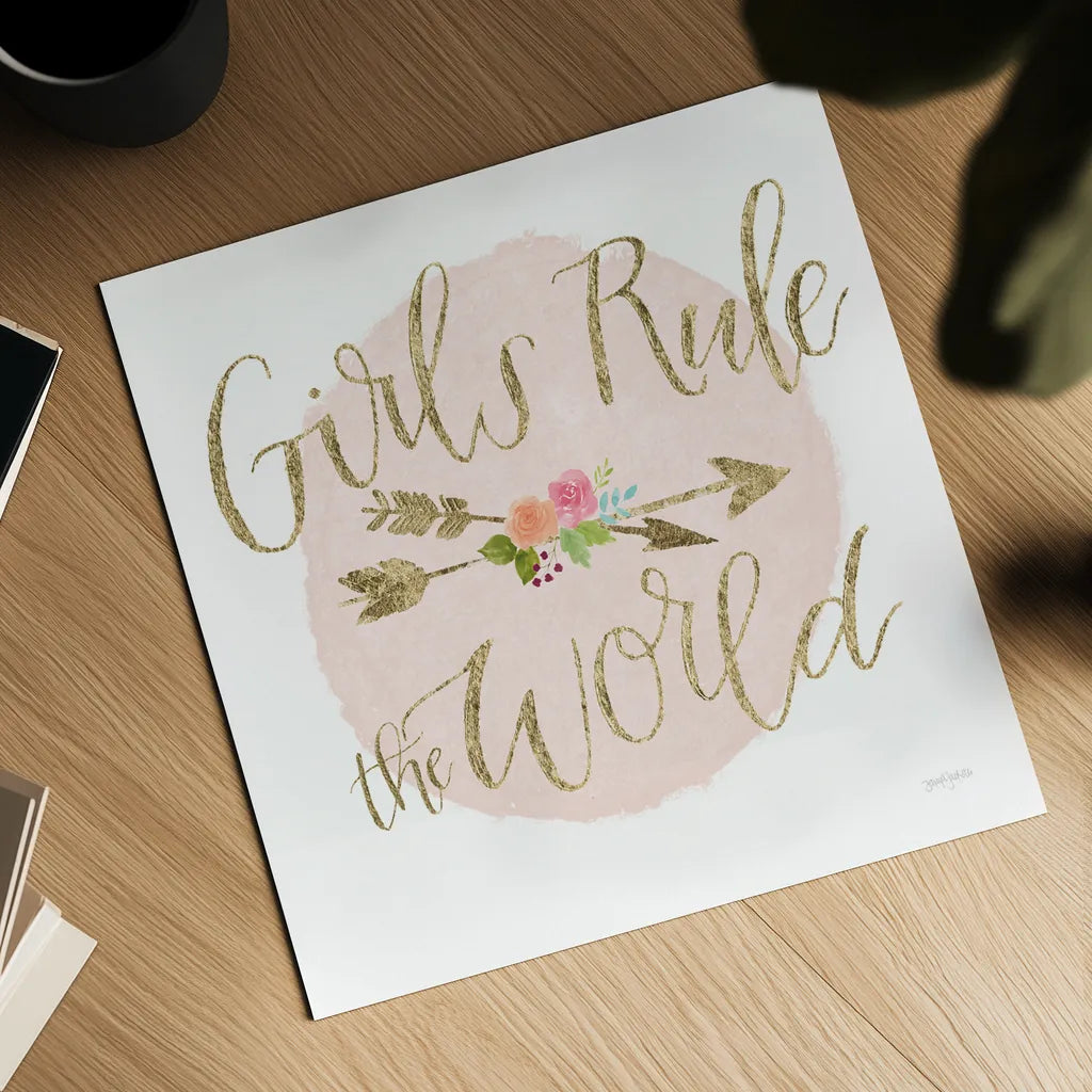 Girl Power III v2 Bright by Jenaya Jackson. Shown as a detailed flat fine art print, highlighting archival giclee quality. Available as an archival giclee rolled canvas, fine art paper, or poster print. SKU 42884a.