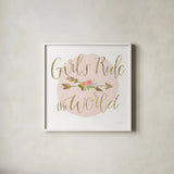 Girl Power III v2 Bright by Jenaya Jackson. Shown in a crisp white glass frame for a clean and minimalist style. Available as an archival giclee rolled canvas, fine art paper, or poster print. SKU 42884a.