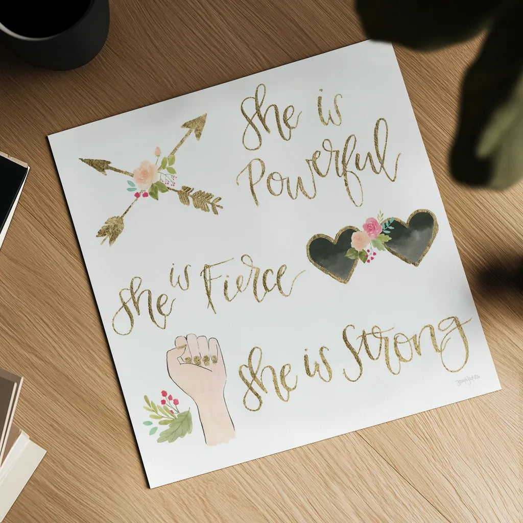 Girl Power IV by Jenaya Jackson. Shown as a detailed flat fine art print, highlighting archival giclee quality. Available as an archival giclee rolled canvas, fine art paper, or poster print. SKU 34607a.