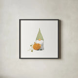 Harvest Gnomes I by Jenaya Jackson. Shown in a sleek black glass frame for a contemporary gallery look. Available as an archival giclee rolled canvas, fine art paper, or poster print. SKU 71266a.