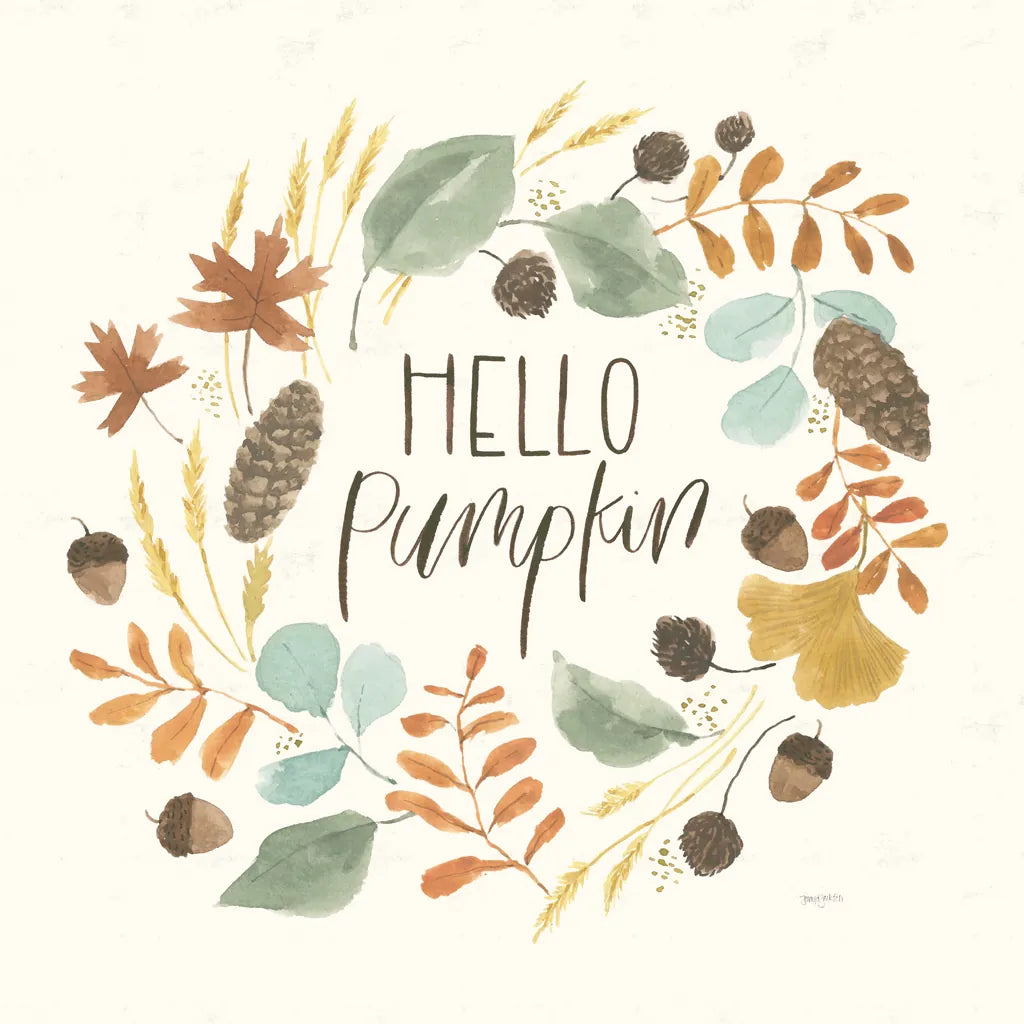Hello Pumpkin I by Jenaya Jackson. SKU 76990a. Archival Giclee Fine art print for wall decor.