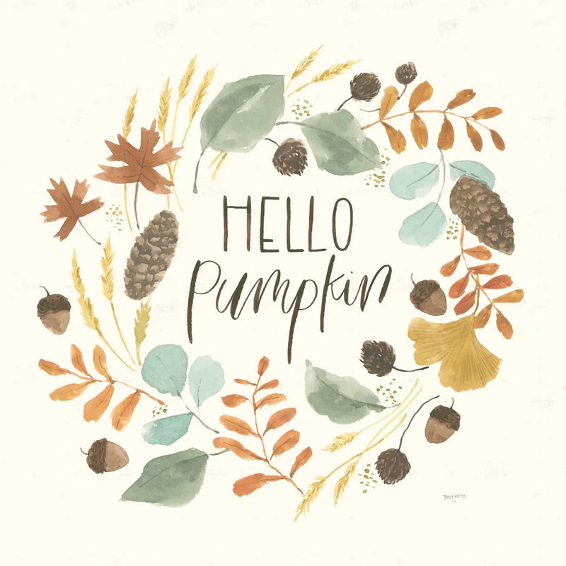 Hello Pumpkin I by Jenaya Jackson. SKU 76990a. Archival Giclee Fine art print for wall decor.