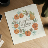 Hello Pumpkin II by Jenaya Jackson. Shown as a detailed flat fine art print, highlighting archival giclee quality. Available as an archival giclee rolled canvas, fine art paper, or poster print. SKU 76991a.