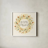 Hello Pumpkin III by Jenaya Jackson. Shown in a crisp white glass frame for a clean and minimalist style. Available as an archival giclee rolled canvas, fine art paper, or poster print. SKU 76992a.