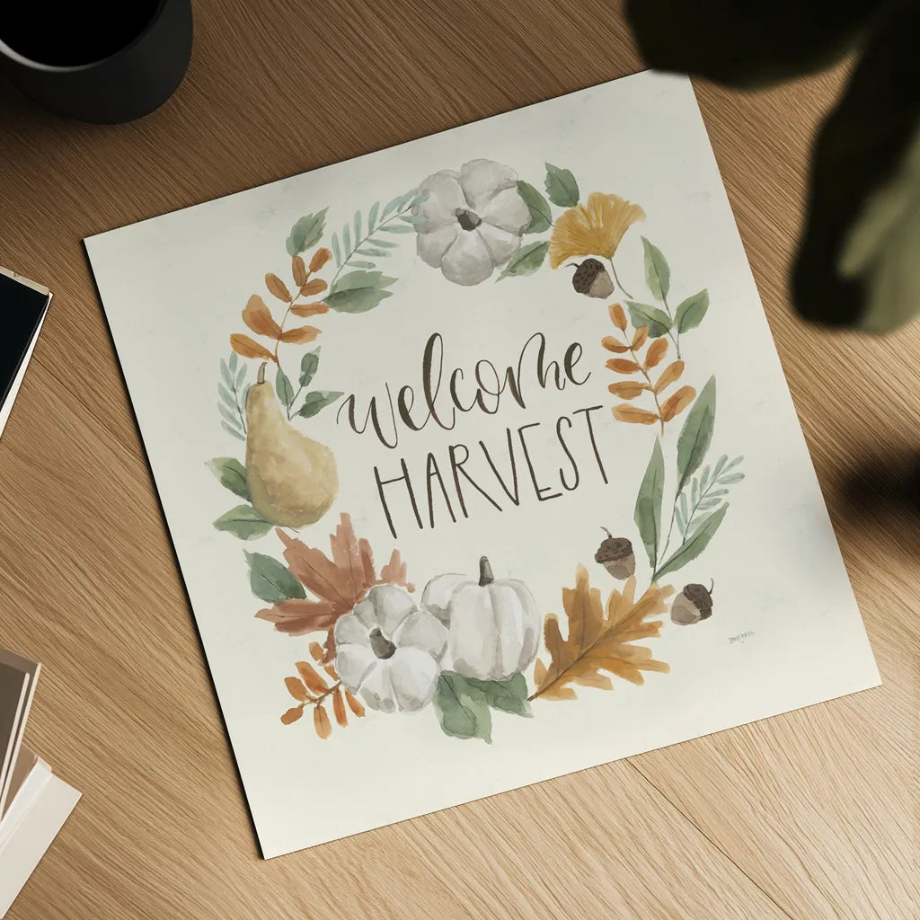 Hello Pumpkin IV by Jenaya Jackson. Shown as a detailed flat fine art print, highlighting archival giclee quality. Available as an archival giclee rolled canvas, fine art paper, or poster print. SKU 76993a.