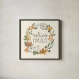 Hello Pumpkin IV by Jenaya Jackson. Shown in a sleek black glass frame for a contemporary gallery look. Available as an archival giclee rolled canvas, fine art paper, or poster print. SKU 76993a.