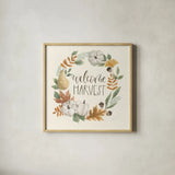 Hello Pumpkin IV by Jenaya Jackson. Shown in a natural wood glass frame for a timeless modern aesthetic. Available as an archival giclee rolled canvas, fine art paper, or poster print. SKU 76993a.