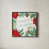 Holly and Pine I by Jenaya Jackson. Shown in a sleek black glass frame for a contemporary gallery look. Available as an archival giclee rolled canvas, fine art paper, or poster print. SKU 86601a.