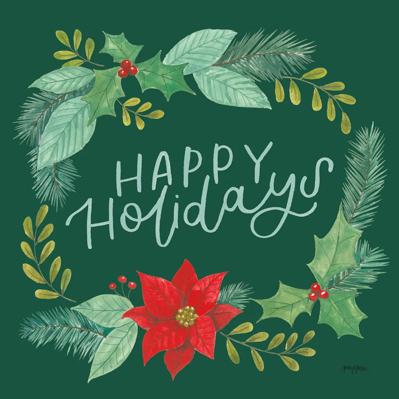 Holly and Pine II Holidays by Jenaya Jackson. SKU 89942a. Archival Giclee Fine art print for wall decor.