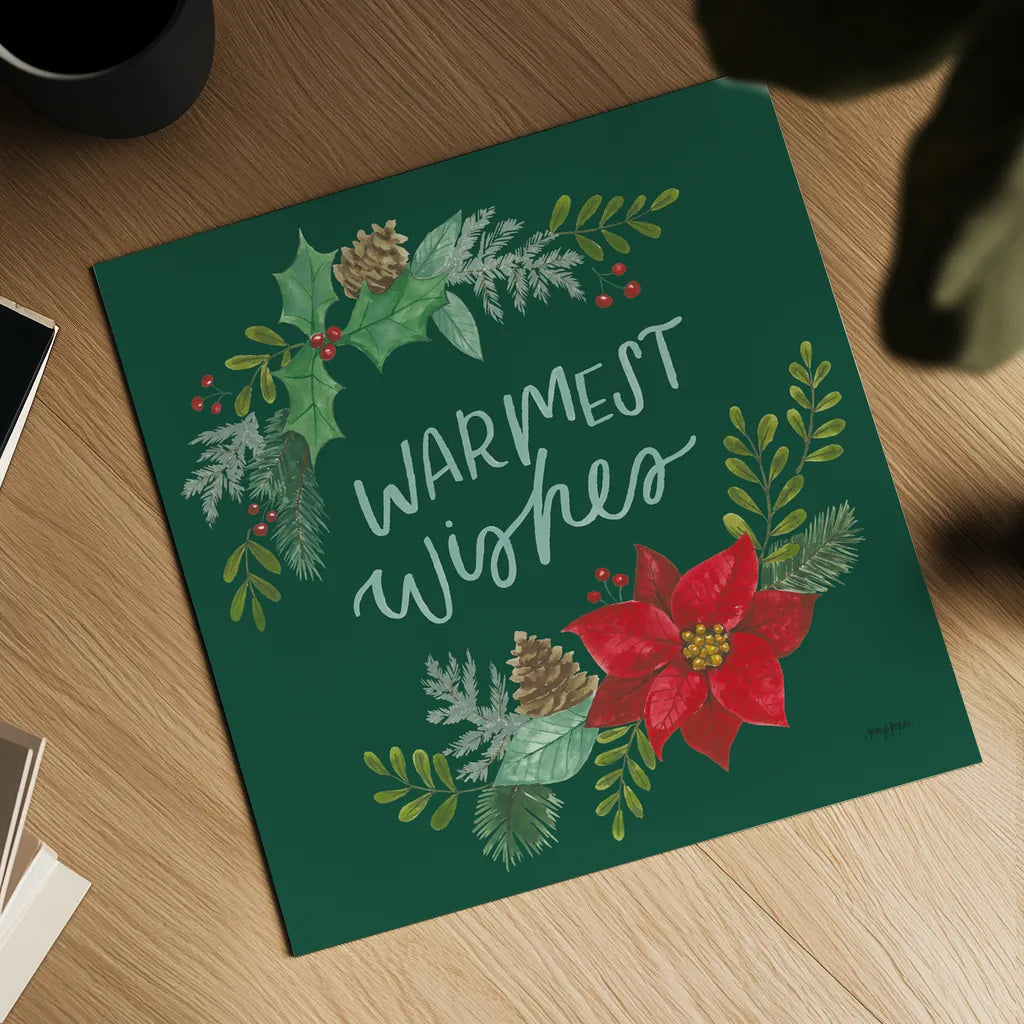 Holly and Pine III by Jenaya Jackson. Shown as a detailed flat fine art print, highlighting archival giclee quality. Available as an archival giclee rolled canvas, fine art paper, or poster print. SKU 86603a.