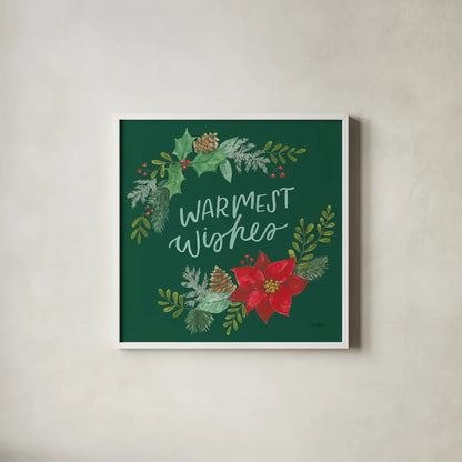 Holly and Pine III by Jenaya Jackson. Shown in a crisp white glass frame for a clean and minimalist style. Available as an archival giclee rolled canvas, fine art paper, or poster print. SKU 86603a.