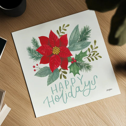 Holly and Pine IV by Jenaya Jackson. Shown as a detailed flat fine art print, highlighting archival giclee quality. Available as an archival giclee rolled canvas, fine art paper, or poster print. SKU 86604a.