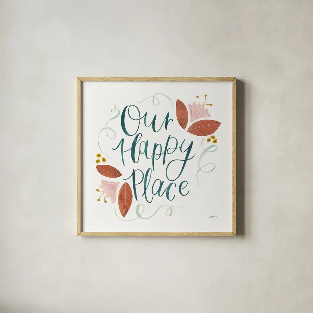 Home Sweet Home II by Jenaya Jackson. Shown in a natural wood glass frame for a timeless modern aesthetic. Available as an archival giclee rolled canvas, fine art paper, or poster print. SKU 62725a.