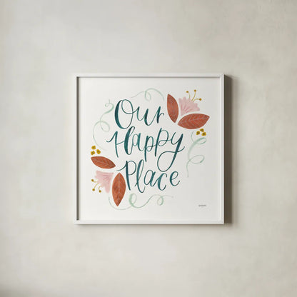 Home Sweet Home II by Jenaya Jackson. Shown in a crisp white glass frame for a clean and minimalist style. Available as an archival giclee rolled canvas, fine art paper, or poster print. SKU 62725a.