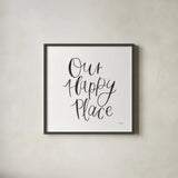 Home Sweet Home II BW by Jenaya Jackson. Shown in a sleek black glass frame for a contemporary gallery look. Available as an archival giclee rolled canvas, fine art paper, or poster print. SKU 64039a.