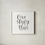 Home Sweet Home II BW by Jenaya Jackson. Shown in a crisp white glass frame for a clean and minimalist style. Available as an archival giclee rolled canvas, fine art paper, or poster print. SKU 64039a.