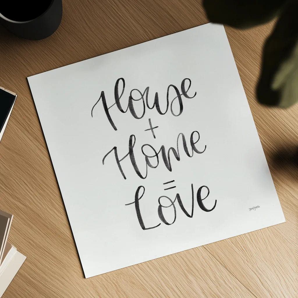 Home Sweet Home III BW by Jenaya Jackson. Shown as a detailed flat fine art print, highlighting archival giclee quality. Available as an archival giclee rolled canvas, fine art paper, or poster print. SKU 64040a.