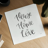Home Sweet Home III BW by Jenaya Jackson. Shown as a detailed flat fine art print, highlighting archival giclee quality. Available as an archival giclee rolled canvas, fine art paper, or poster print. SKU 64040a.