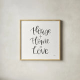 Home Sweet Home III BW by Jenaya Jackson. Shown in a natural wood glass frame for a timeless modern aesthetic. Available as an archival giclee rolled canvas, fine art paper, or poster print. SKU 64040a.