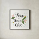Home Sweet Home III Green by Jenaya Jackson. Shown in a sleek black glass frame for a contemporary gallery look. Available as an archival giclee rolled canvas, fine art paper, or poster print. SKU 64663a.