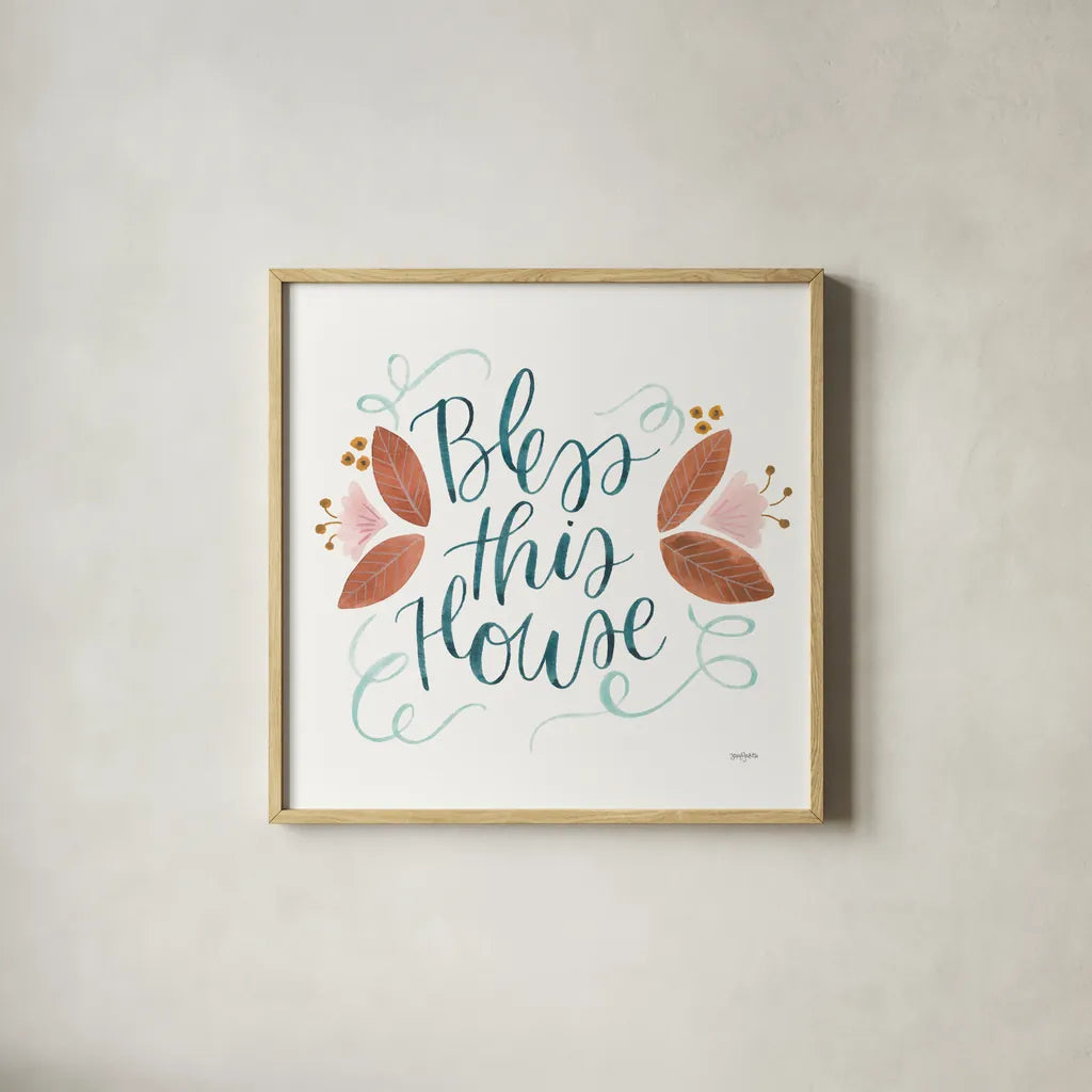 Home Sweet Home IV by Jenaya Jackson. Shown in a natural wood glass frame for a timeless modern aesthetic. Available as an archival giclee rolled canvas, fine art paper, or poster print. SKU 62727a.