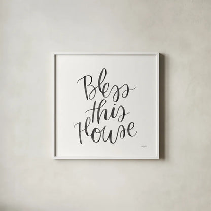 Home Sweet Home IV BW by Jenaya Jackson. Shown in a crisp white glass frame for a clean and minimalist style. Available as an archival giclee rolled canvas, fine art paper, or poster print. SKU 64041a.