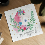 I Am Magical Friends III Butterfly by Jenaya Jackson. Shown as a detailed flat fine art print, highlighting archival giclee quality. Available as an archival giclee rolled canvas, fine art paper, or poster print. SKU 59210a.