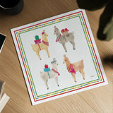 La La Llama V by Jenaya Jackson. Shown as a detailed flat fine art print, highlighting archival giclee quality. Available as an archival giclee rolled canvas, fine art paper, or poster print. SKU 37808a.