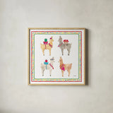 La La Llama V by Jenaya Jackson. Shown in a natural wood glass frame for a timeless modern aesthetic. Available as an archival giclee rolled canvas, fine art paper, or poster print. SKU 37808a.