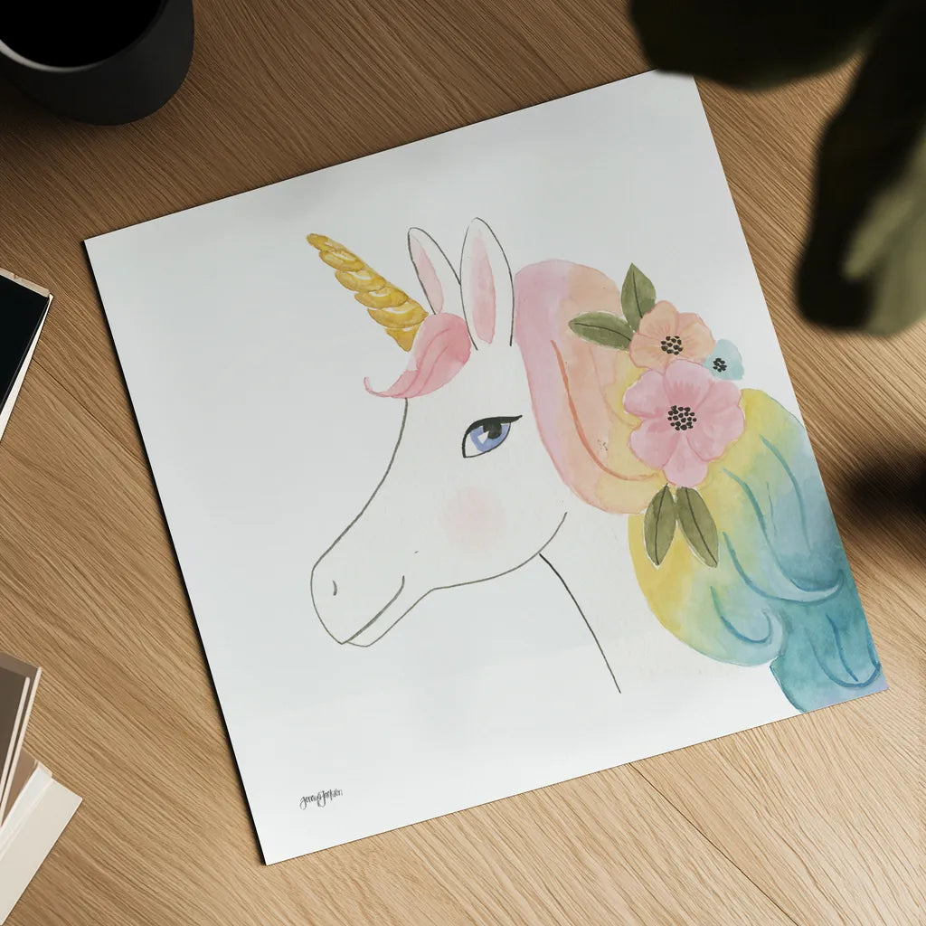 Lets Chase Rainbows V Sq by Jenaya Jackson. Shown as a detailed flat fine art print, highlighting archival giclee quality. Available as an archival giclee rolled canvas, fine art paper, or poster print. SKU 83566a.