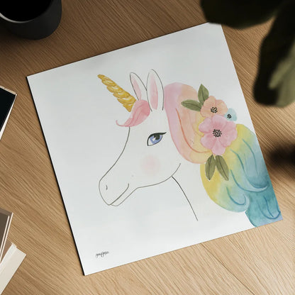 Lets Chase Rainbows V Sq by Jenaya Jackson. Shown as a detailed flat fine art print, highlighting archival giclee quality. Available as an archival giclee rolled canvas, fine art paper, or poster print. SKU 83566a.