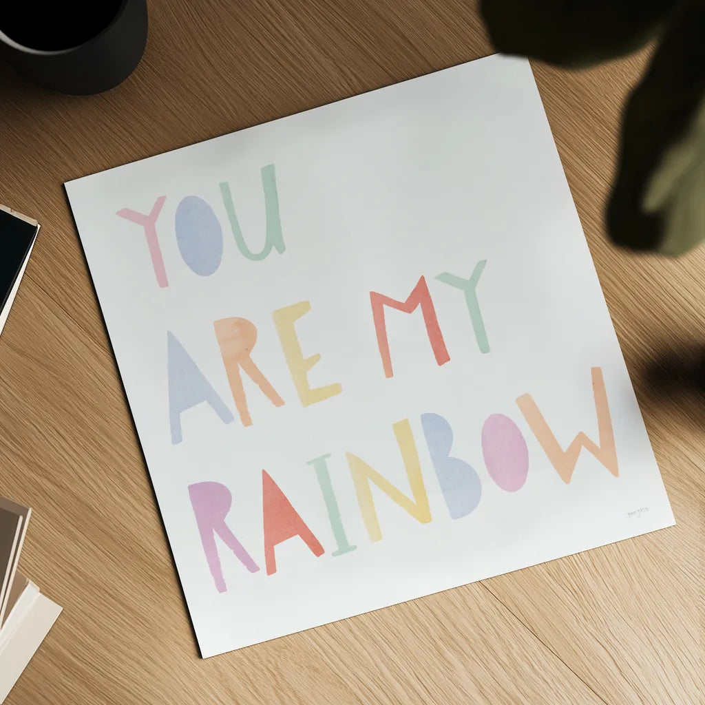 Lets Chase Rainbows X by Jenaya Jackson. Shown as a detailed flat fine art print, highlighting archival giclee quality. Available as an archival giclee rolled canvas, fine art paper, or poster print. SKU 58976a.