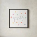 Lets Chase Rainbows XI by Jenaya Jackson. Shown in a sleek black glass frame for a contemporary gallery look. Available as an archival giclee rolled canvas, fine art paper, or poster print. SKU 58977a.