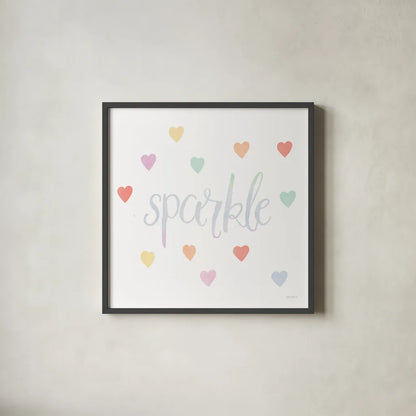 Lets Chase Rainbows XI by Jenaya Jackson. Shown in a sleek black glass frame for a contemporary gallery look. Available as an archival giclee rolled canvas, fine art paper, or poster print. SKU 58977a.