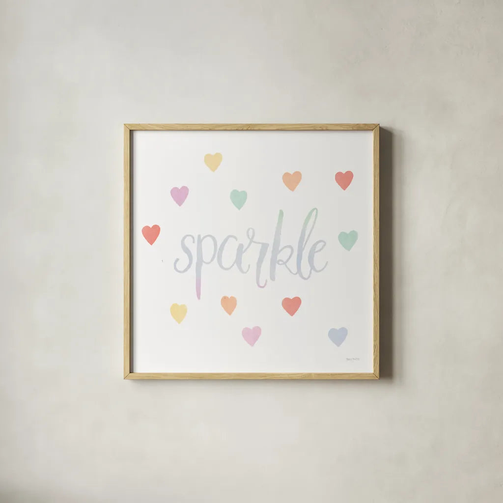 Lets Chase Rainbows XI by Jenaya Jackson. Shown in a natural wood glass frame for a timeless modern aesthetic. Available as an archival giclee rolled canvas, fine art paper, or poster print. SKU 58977a.