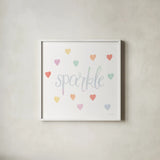 Lets Chase Rainbows XI by Jenaya Jackson. Shown in a crisp white glass frame for a clean and minimalist style. Available as an archival giclee rolled canvas, fine art paper, or poster print. SKU 58977a.