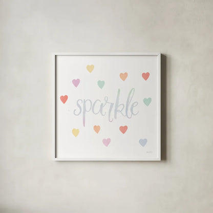 Lets Chase Rainbows XI by Jenaya Jackson. Shown in a crisp white glass frame for a clean and minimalist style. Available as an archival giclee rolled canvas, fine art paper, or poster print. SKU 58977a.