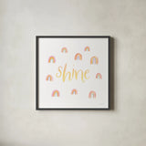 Lets Chase Rainbows XII by Jenaya Jackson. Shown in a sleek black glass frame for a contemporary gallery look. Available as an archival giclee rolled canvas, fine art paper, or poster print. SKU 58978a.