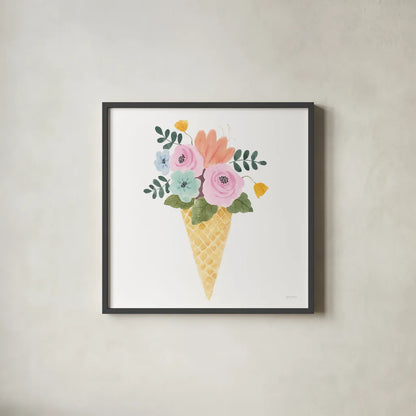 Lets Chase Rainbows XIX by Jenaya Jackson. Shown in a sleek black glass frame for a contemporary gallery look. Available as an archival giclee rolled canvas, fine art paper, or poster print. SKU 58985a.