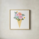 Lets Chase Rainbows XIX by Jenaya Jackson. Shown in a natural wood glass frame for a timeless modern aesthetic. Available as an archival giclee rolled canvas, fine art paper, or poster print. SKU 58985a.