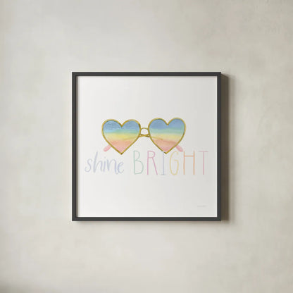 Lets Chase Rainbows XVII Sq by Jenaya Jackson. Shown in a sleek black glass frame for a contemporary gallery look. Available as an archival giclee rolled canvas, fine art paper, or poster print. SKU 59630a.