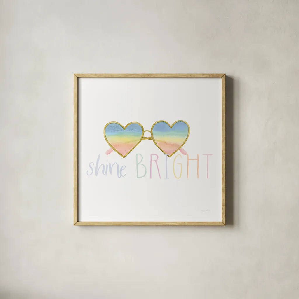 Lets Chase Rainbows XVII Sq by Jenaya Jackson. Shown in a natural wood glass frame for a timeless modern aesthetic. Available as an archival giclee rolled canvas, fine art paper, or poster print. SKU 59630a.