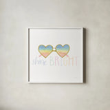 Lets Chase Rainbows XVII Sq by Jenaya Jackson. Shown in a crisp white glass frame for a clean and minimalist style. Available as an archival giclee rolled canvas, fine art paper, or poster print. SKU 59630a.