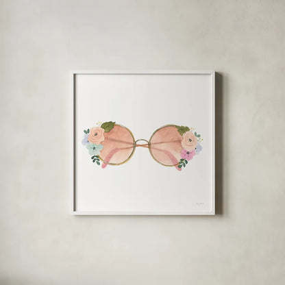 Lets Chase Rainbows XX by Jenaya Jackson. Shown in a crisp white glass frame for a clean and minimalist style. Available as an archival giclee rolled canvas, fine art paper, or poster print. SKU 58986a.