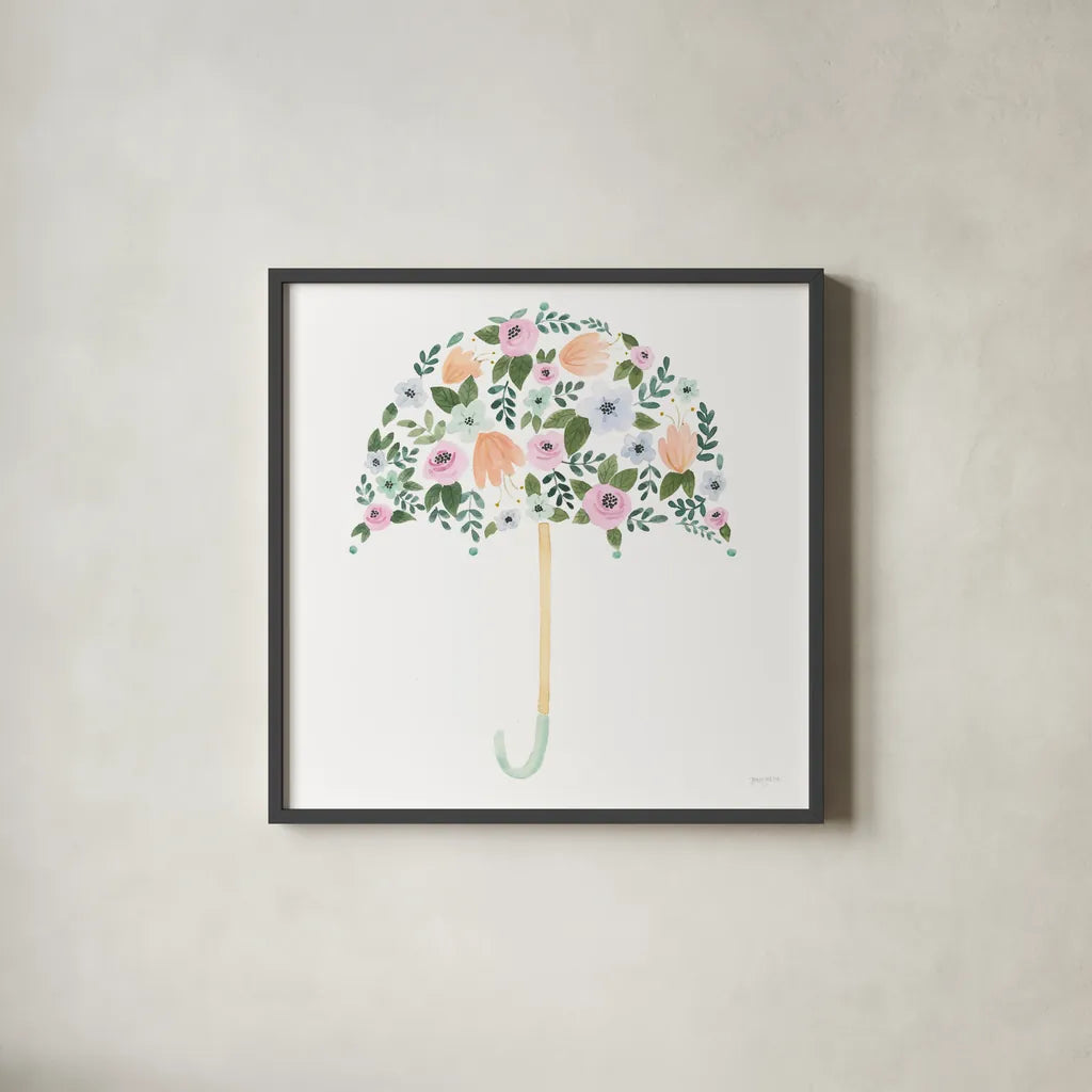 Lets Chase Rainbows XXII by Jenaya Jackson. Shown in a sleek black glass frame for a contemporary gallery look. Available as an archival giclee rolled canvas, fine art paper, or poster print. SKU 58988a.